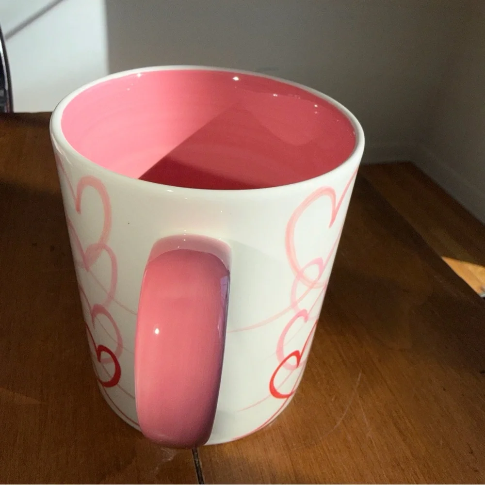 Set of Crate&Barrel Red and White Heart Mugs